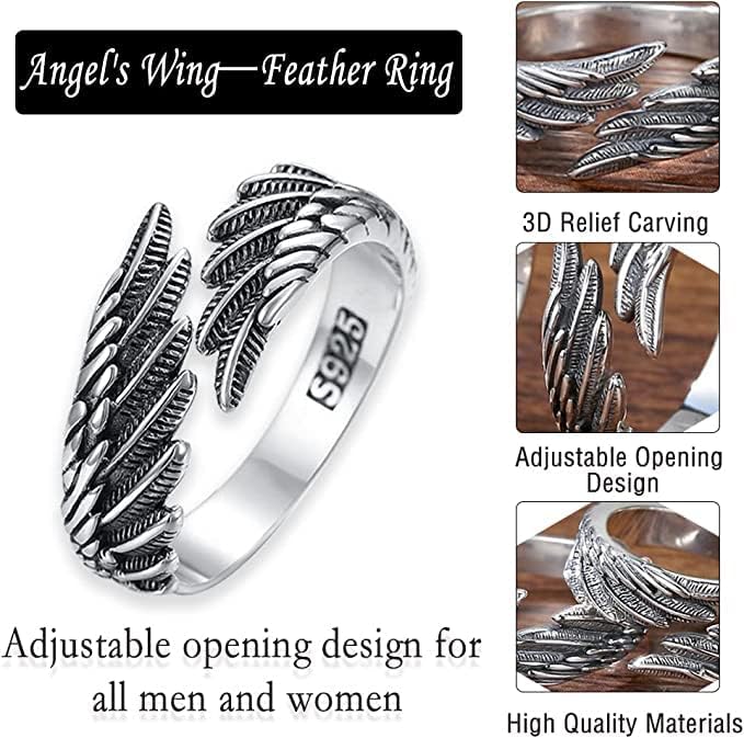 Anillo de pluma ajustable unisex