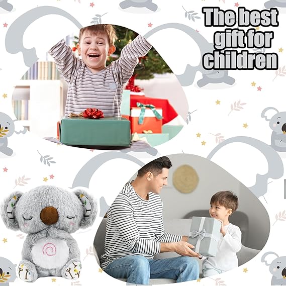 Peluche relajante para bebé que simula respiración ( koala gris )