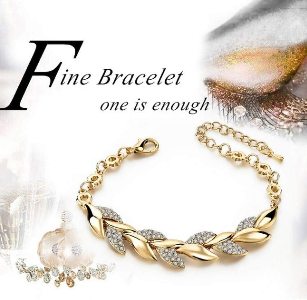 Pulsera elegante de hojas doradas